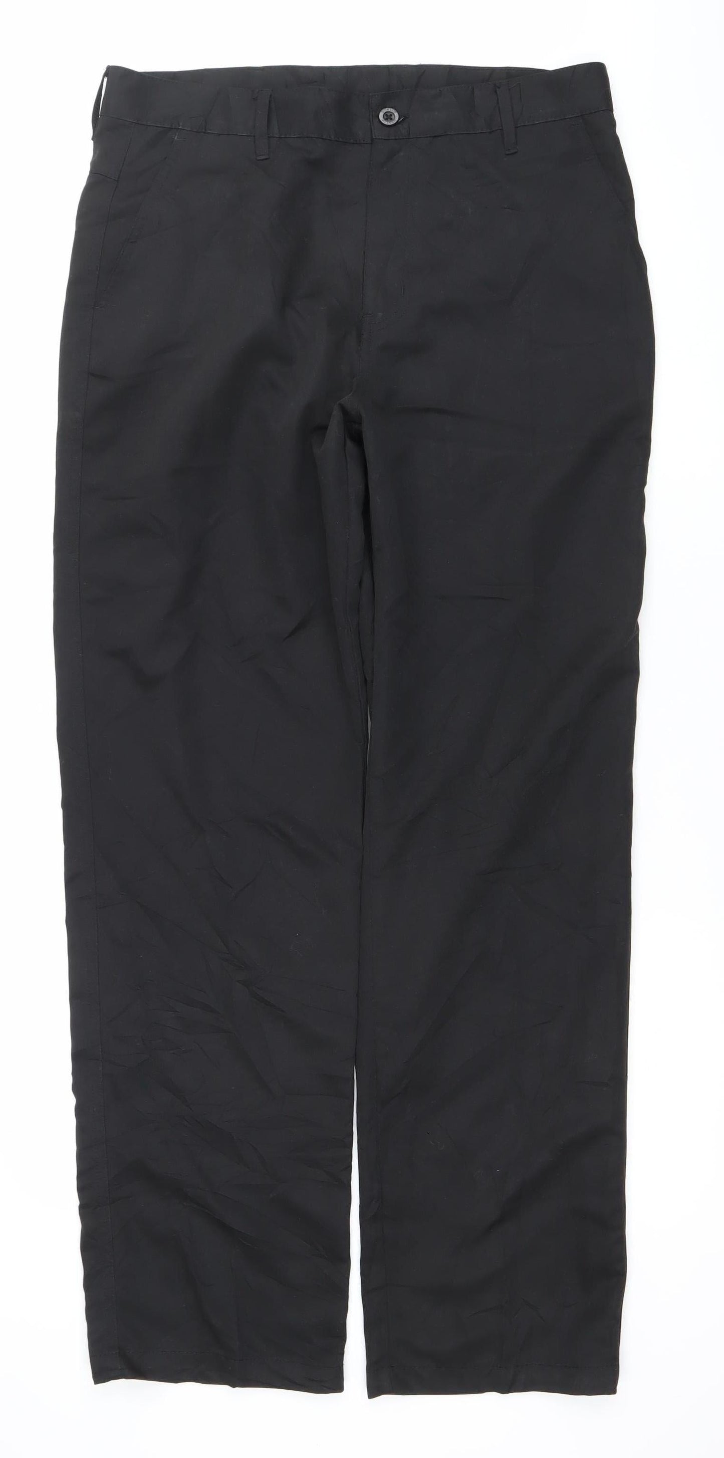 Dunlop Men’s Black Polyester Regular Fit Straight Trousers 34W L