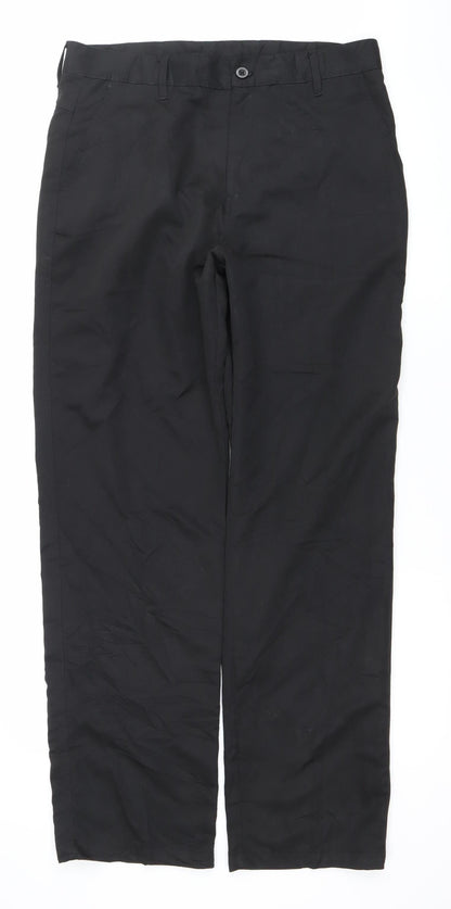 Dunlop Men’s Black Polyester Regular Fit Straight Trousers 34W L