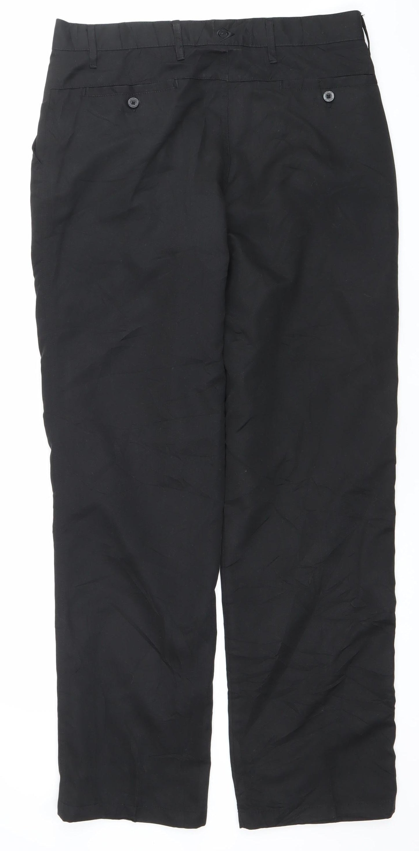 Dunlop Men’s Black Polyester Regular Fit Straight Trousers 34W L