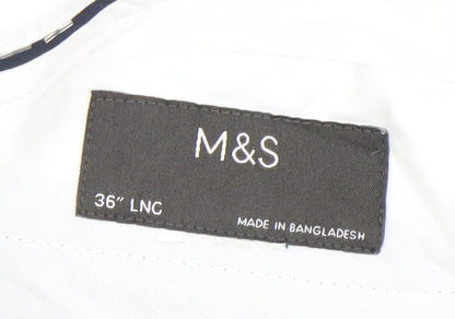 Marks and Spencer Men’s Grey 36W 36L Regular Fit Dress Pants