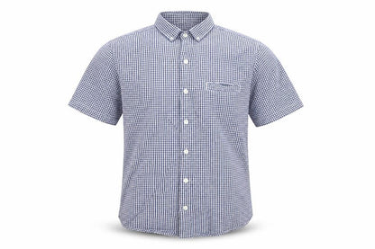 Topman Men's Blue Check Short Sleeve Button-Up Shirt Size S