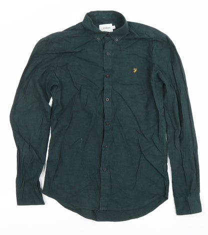 Mens UK Collar Size XS Farah Smart Green  Dress Shirt