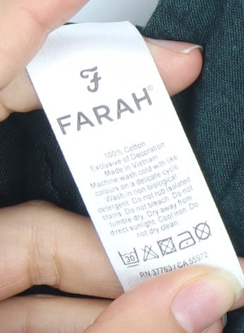 Mens UK Collar Size XS Farah Smart Green  Dress Shirt