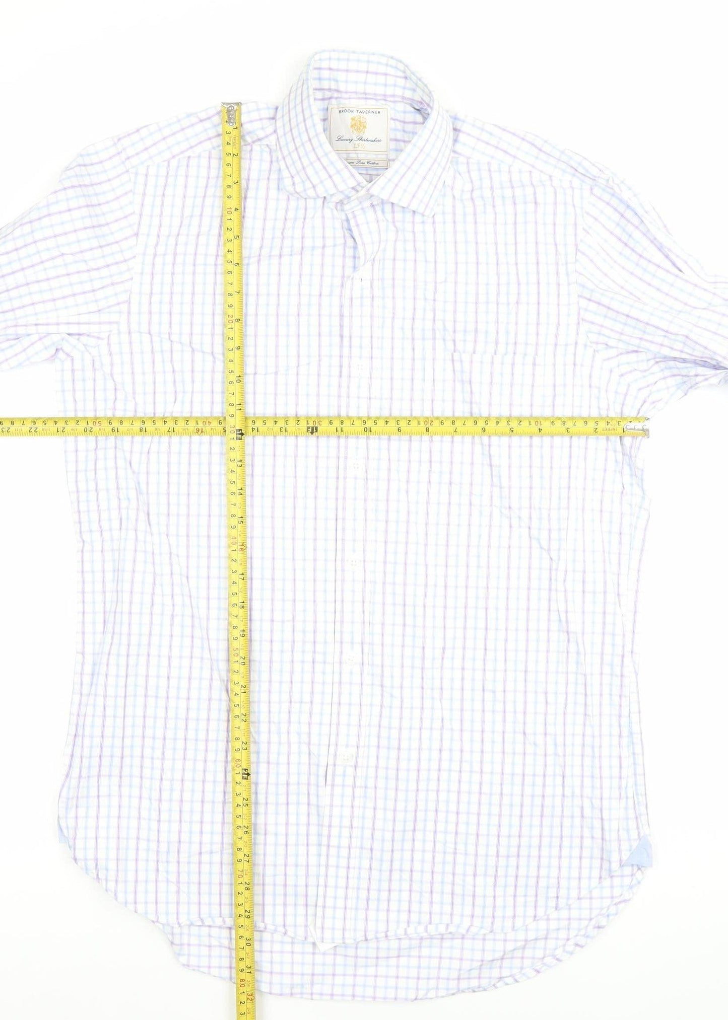 Mens UK Collar Size 15.5 Brook Taverner Smart Multicoloured  Dress Shirt