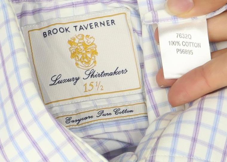 Mens UK Collar Size 15.5 Brook Taverner Smart Multicoloured  Dress Shirt