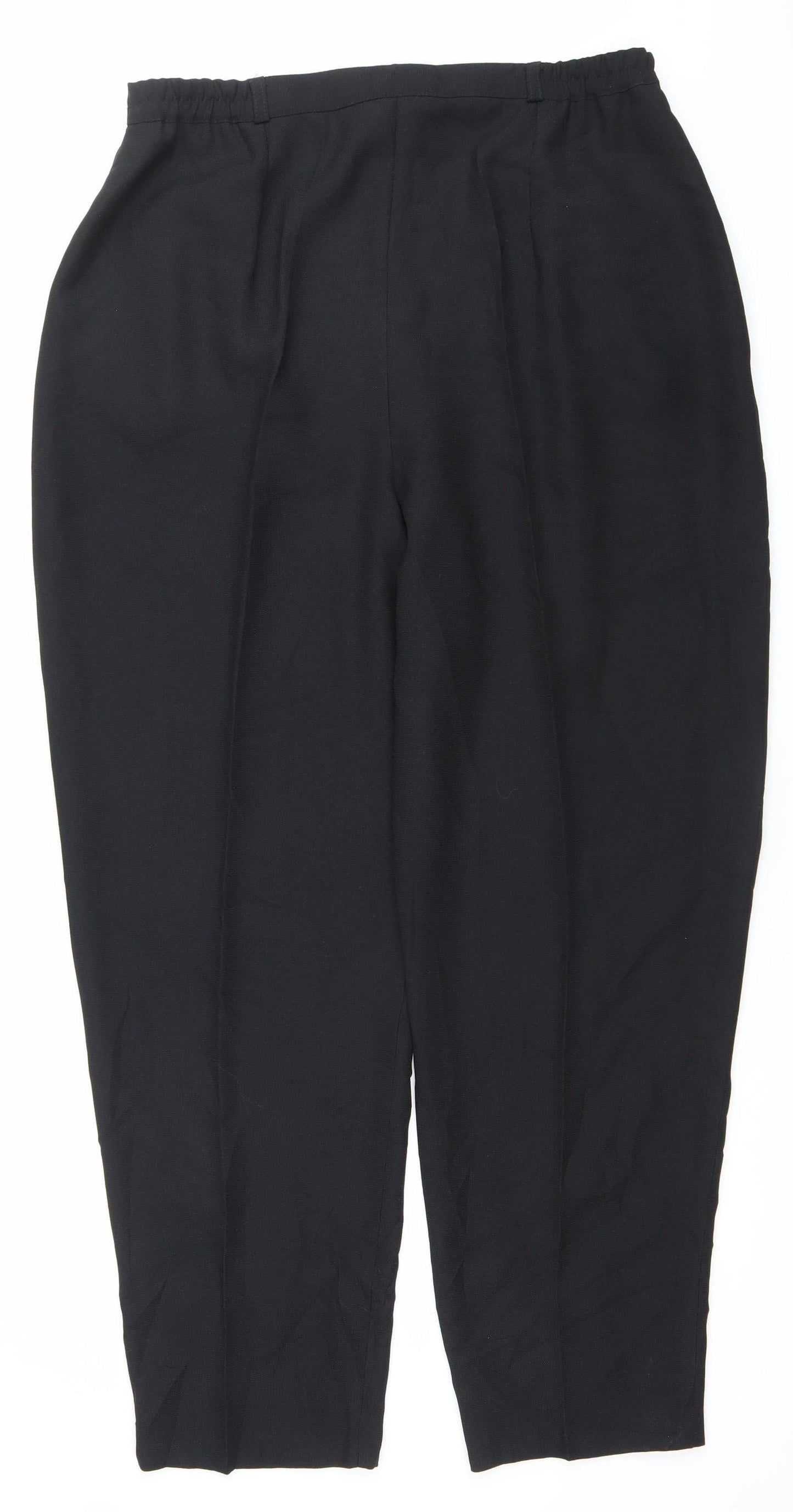 Bon Marche Womens Black Size 18 Pleated Straight Trousers