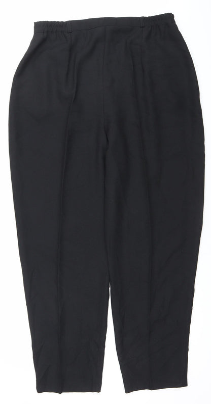 Bon Marche Womens Black Size 18 Pleated Straight Trousers