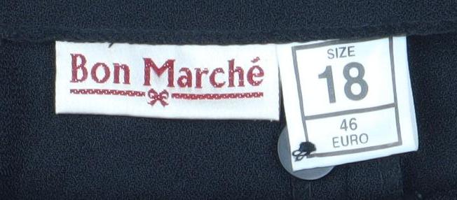 Bon Marche Womens Black Size 18 Pleated Straight Trousers