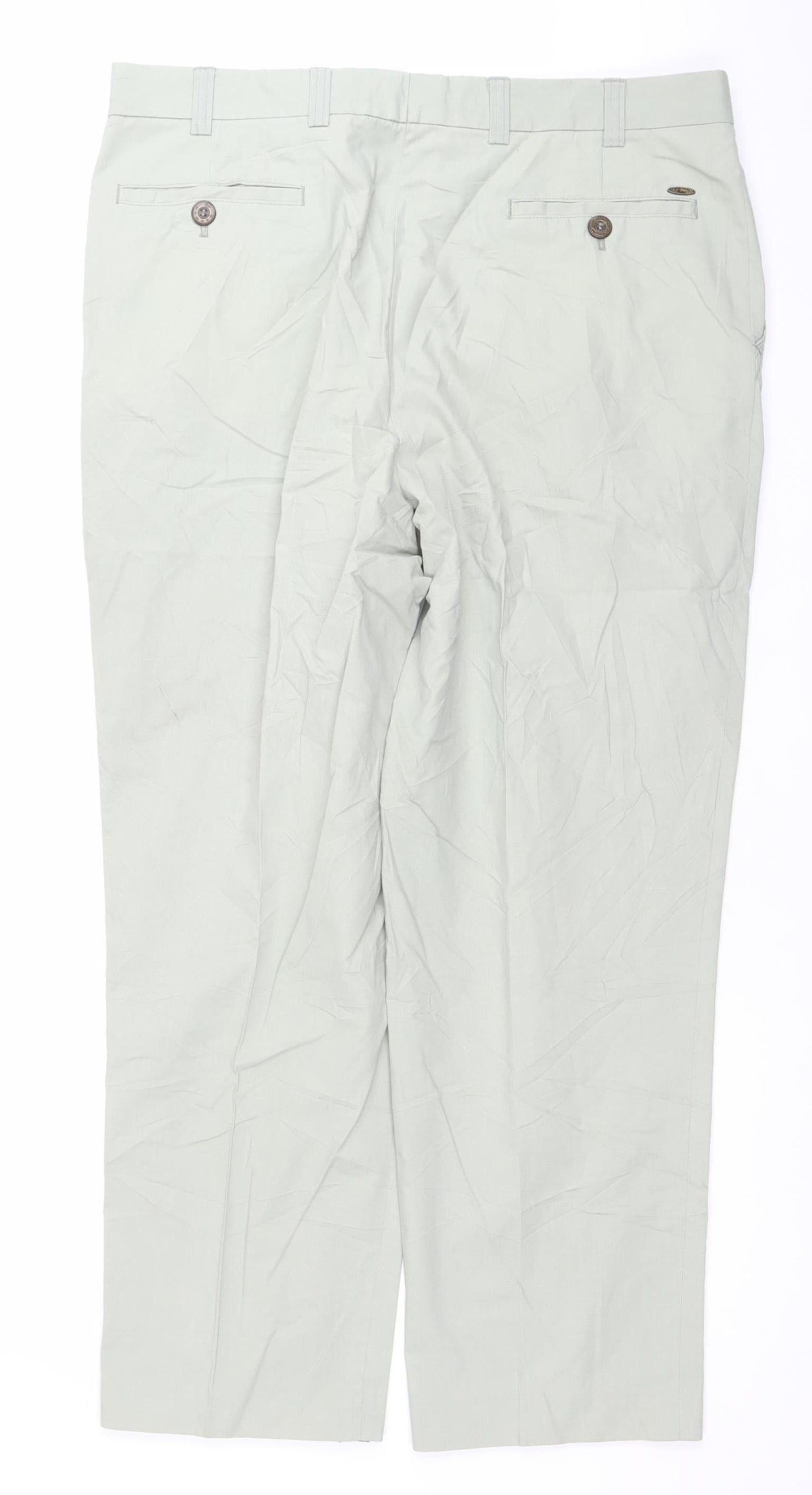 Oakman Mens Beige Chino Trousers Size 36R Cotton Blend