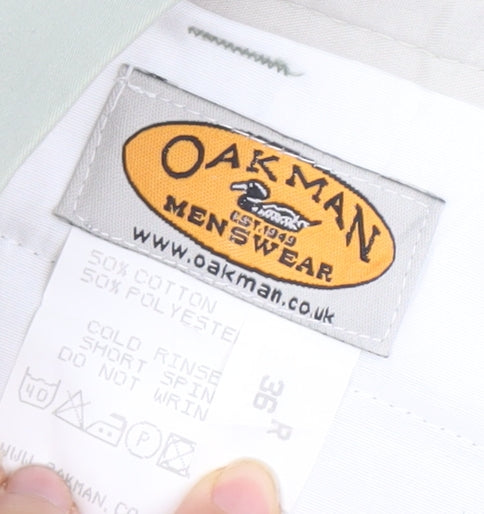 Oakman Mens Beige Chino Trousers Size 36R Cotton Blend