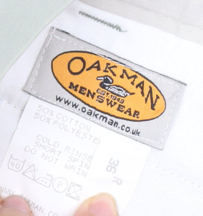 Oakman Mens Beige Chino Trousers Size 36R Cotton Blend