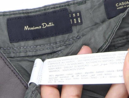 Womens UK Size 10 Massimo Dutti Regular Fit Chino Green Trousers