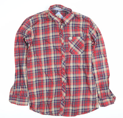 Beverly Hills Polo Club Men’s Red Plaid Cotton Long Sleeve Shirt XL