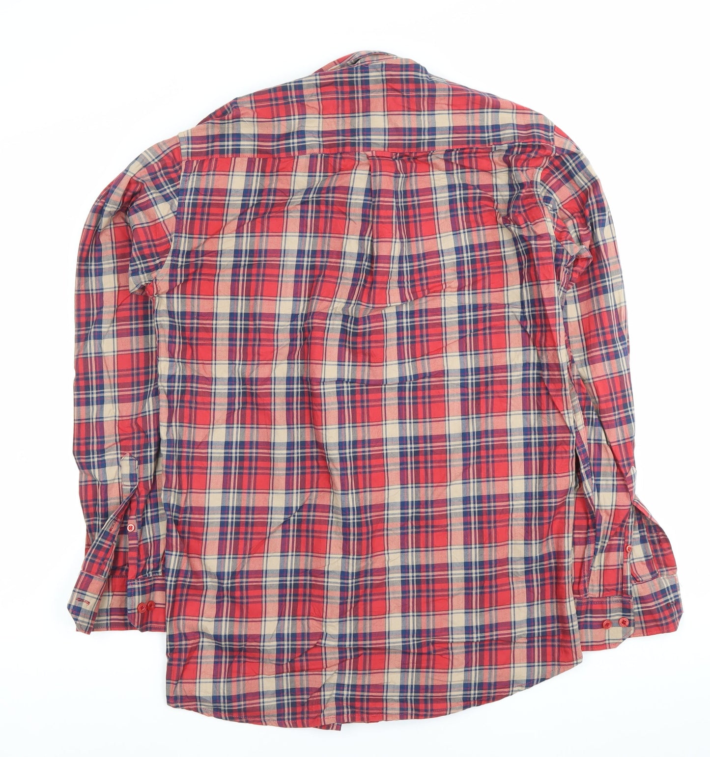 Beverly Hills Polo Club Men’s Red Plaid Cotton Long Sleeve Shirt XL