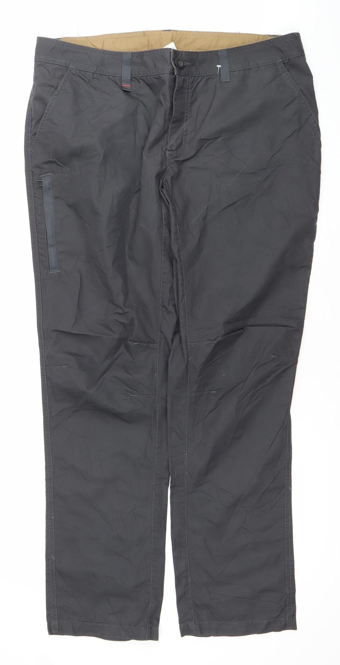 Decathlon Mens Black XL Trousers 37W 32L Lightweight Casual