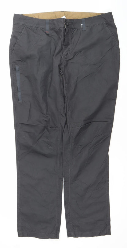 Decathlon Mens Black XL Trousers 37W 32L Lightweight Casual