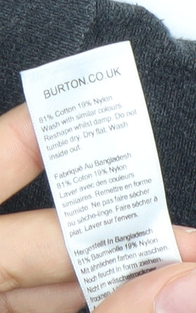 Burton Menswear Men’s Grey Small Long Sleeve Polo Shirt Cotton Blend