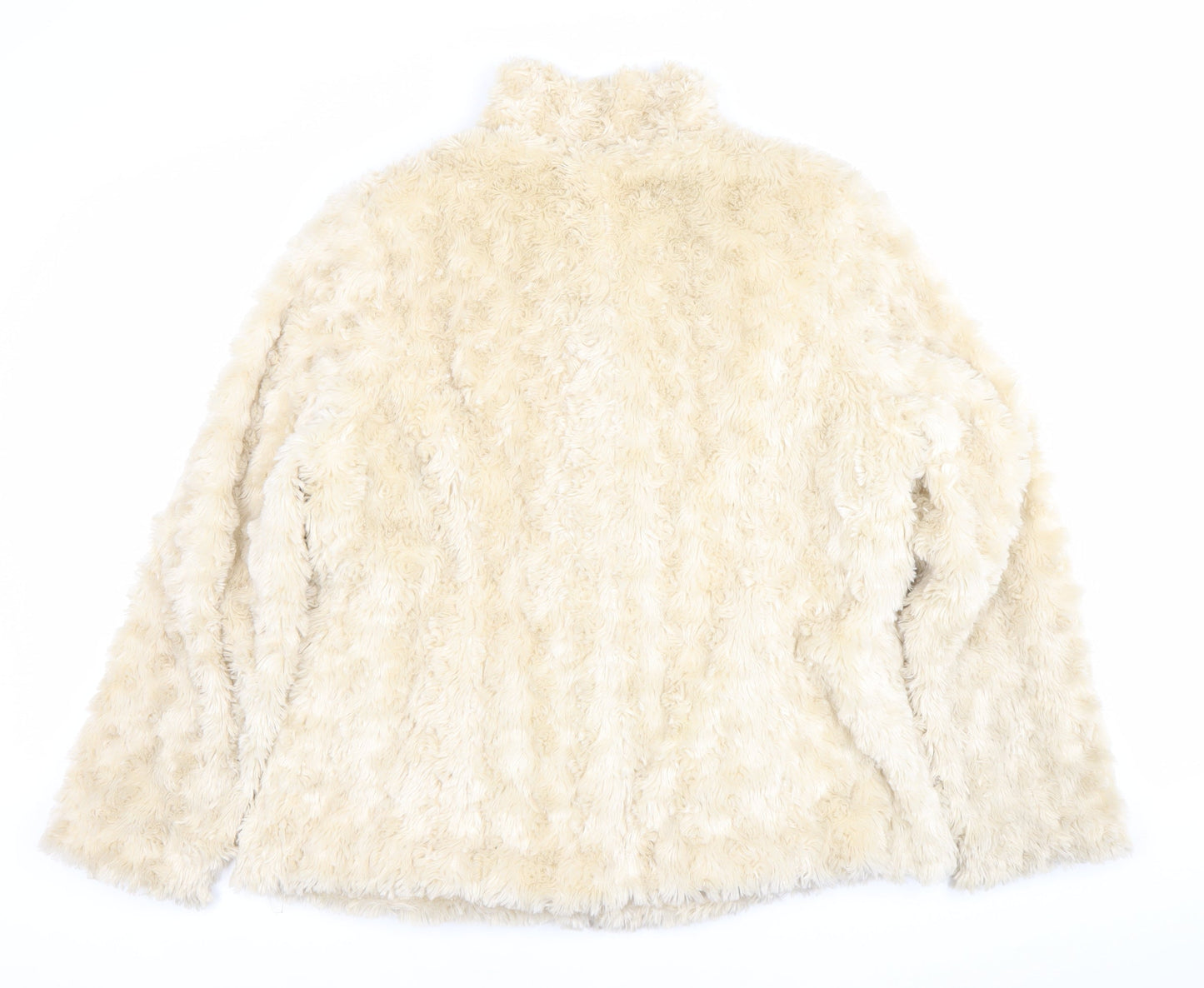 Lakeland Women Ivory Faux Fur Mid-Length Coat Size 18