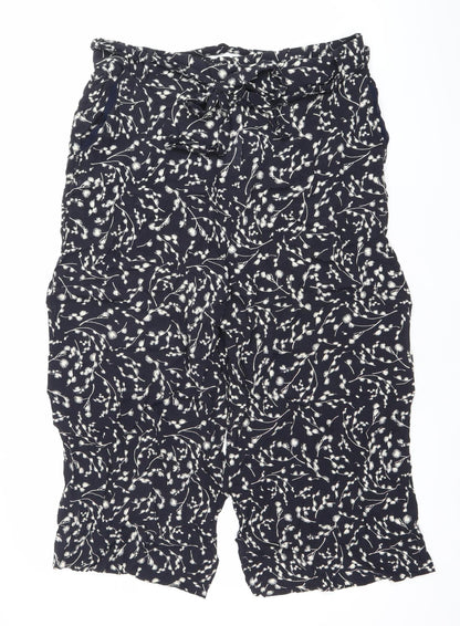 Hobbs Women’s Blue Floral Wide-Leg Trousers Size 16 Viscose