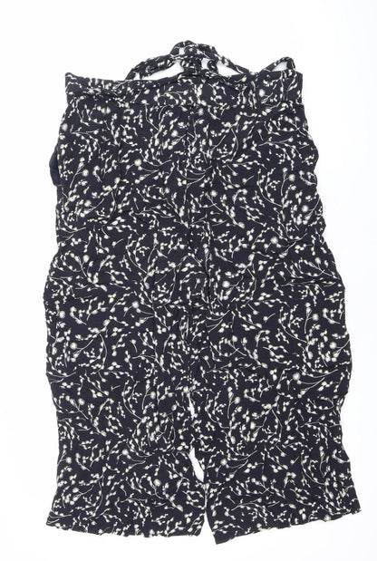 Hobbs Women’s Blue Floral Wide-Leg Trousers Size 16 Viscose