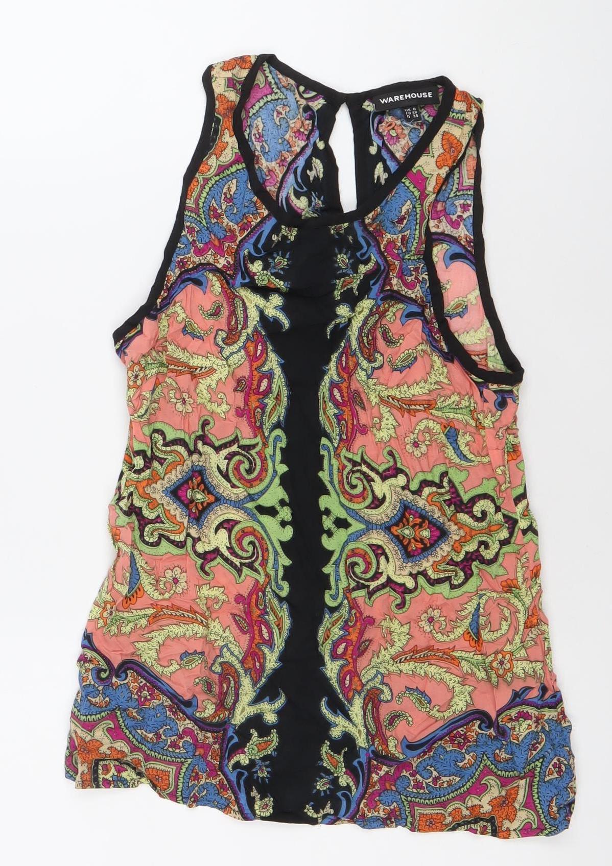 Womens UK Size 8 Warehouse Multicoloured Camisole Tank