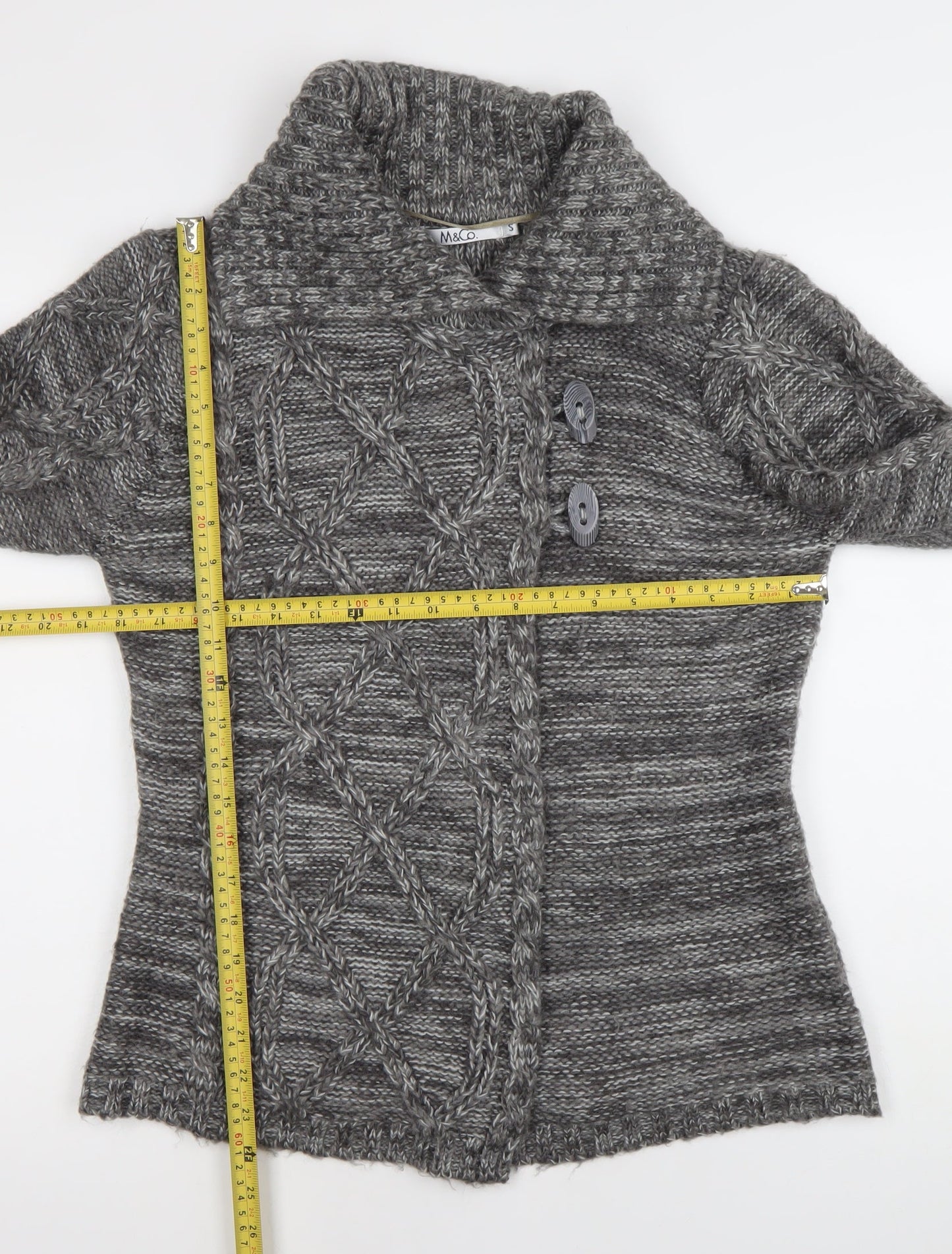 Womens UK Size S M&Co Grey Cardigan Jumper