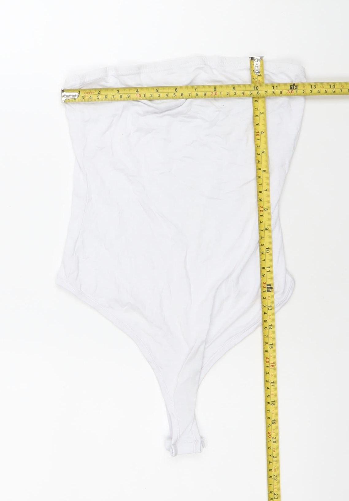 PrettyLittleThing Women’s White One Shoulder Bodysuit Size 10