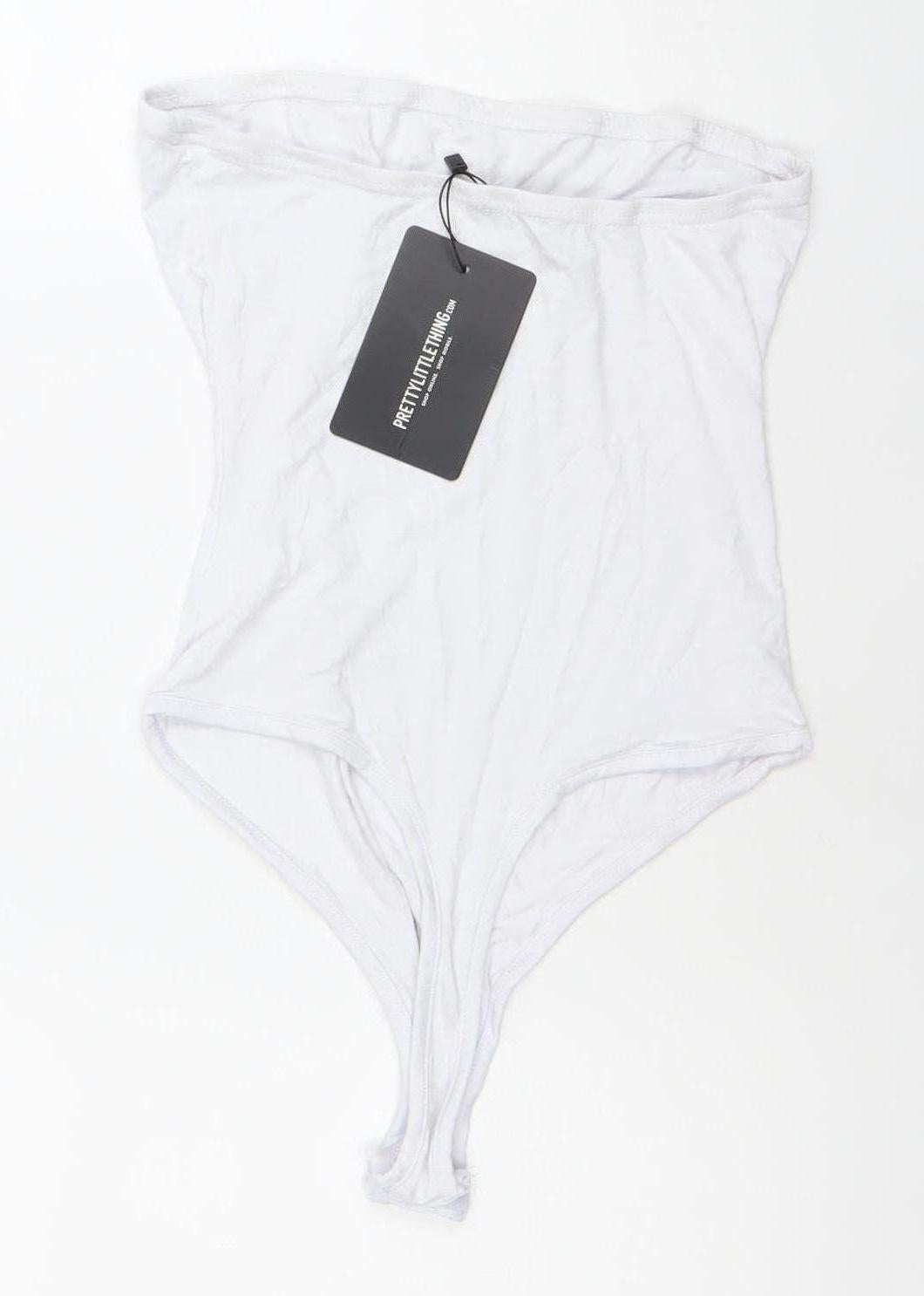 PrettyLittleThing Women’s White One Shoulder Bodysuit Size 10