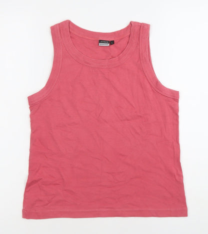 Womens UK Size L Jeff & Co Pink Basic Tank