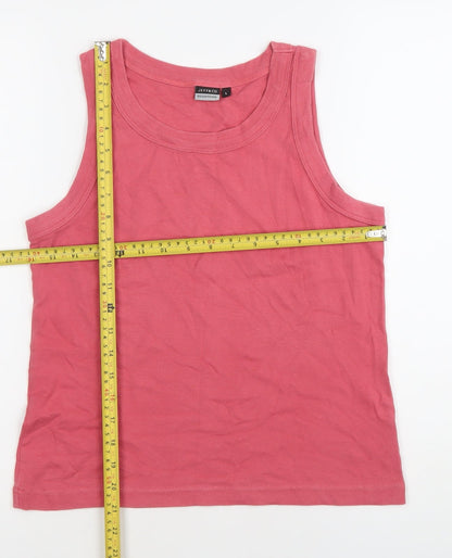 Womens UK Size L Jeff & Co Pink Basic Tank