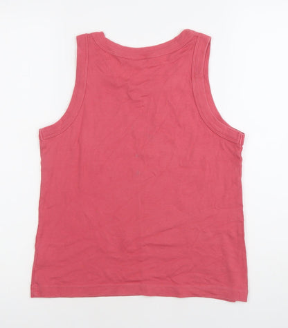 Womens UK Size L Jeff & Co Pink Basic Tank