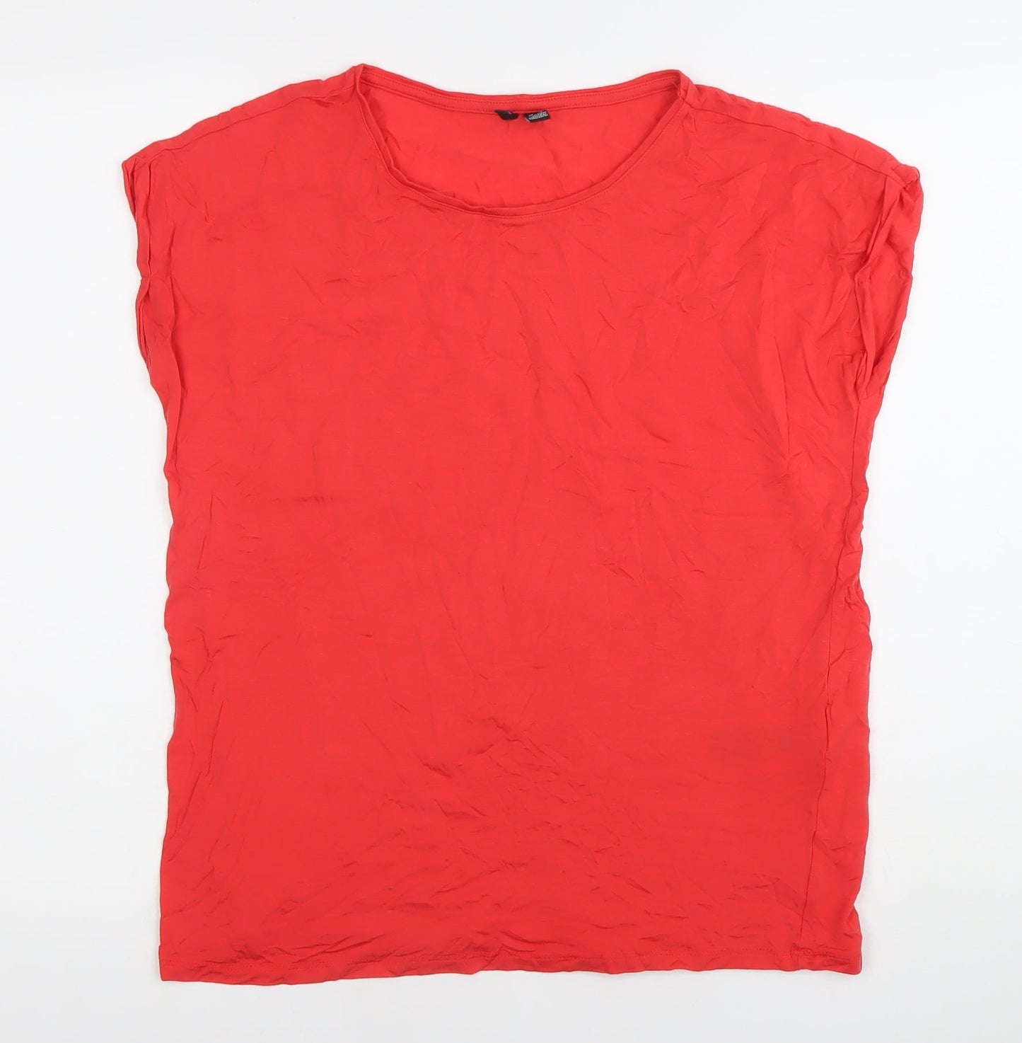 Womens UK Size 12 VERO MODA Red Basic T-Shirt