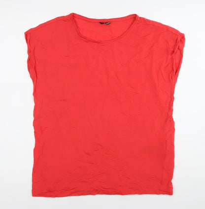 Womens UK Size 12 VERO MODA Red Basic T-Shirt