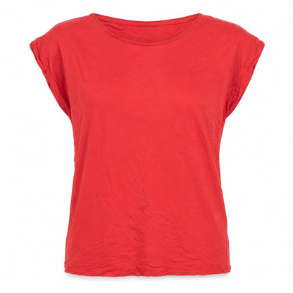 Womens UK Size 12 VERO MODA Red Basic T-Shirt