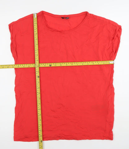 Womens UK Size 12 VERO MODA Red Basic T-Shirt