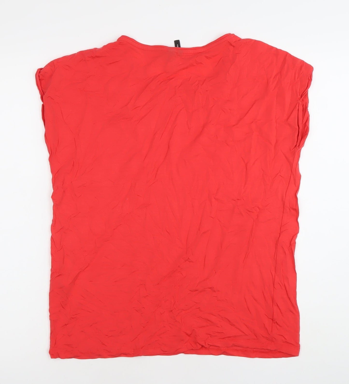 Womens UK Size 12 VERO MODA Red Basic T-Shirt
