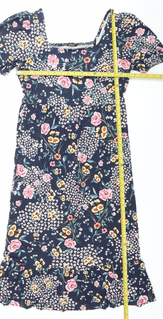 Roman Womens Multicoloured Floral Sheath Dress Size 10