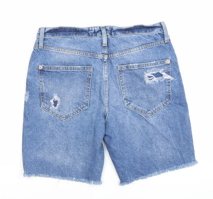 River Island Womens Blue Size 8 Denim Cut-Off Shorts Distressed