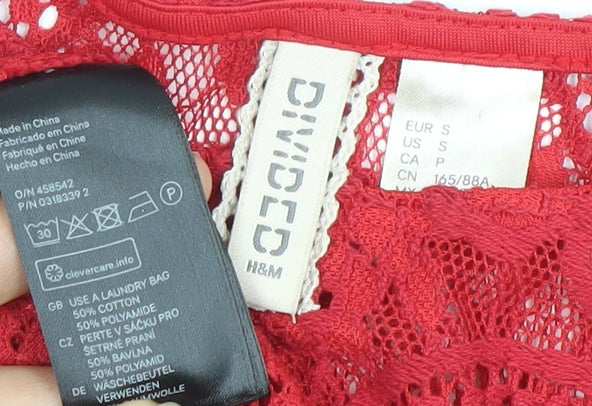 Womens UK Size S H&M Red Tunic Blouse