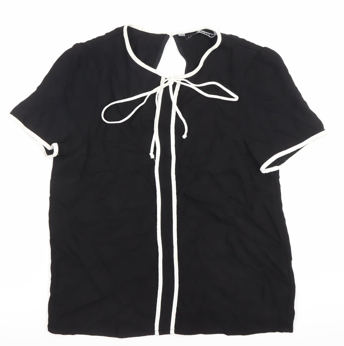 Womens UK Size L Zara Black Tunic Blouse