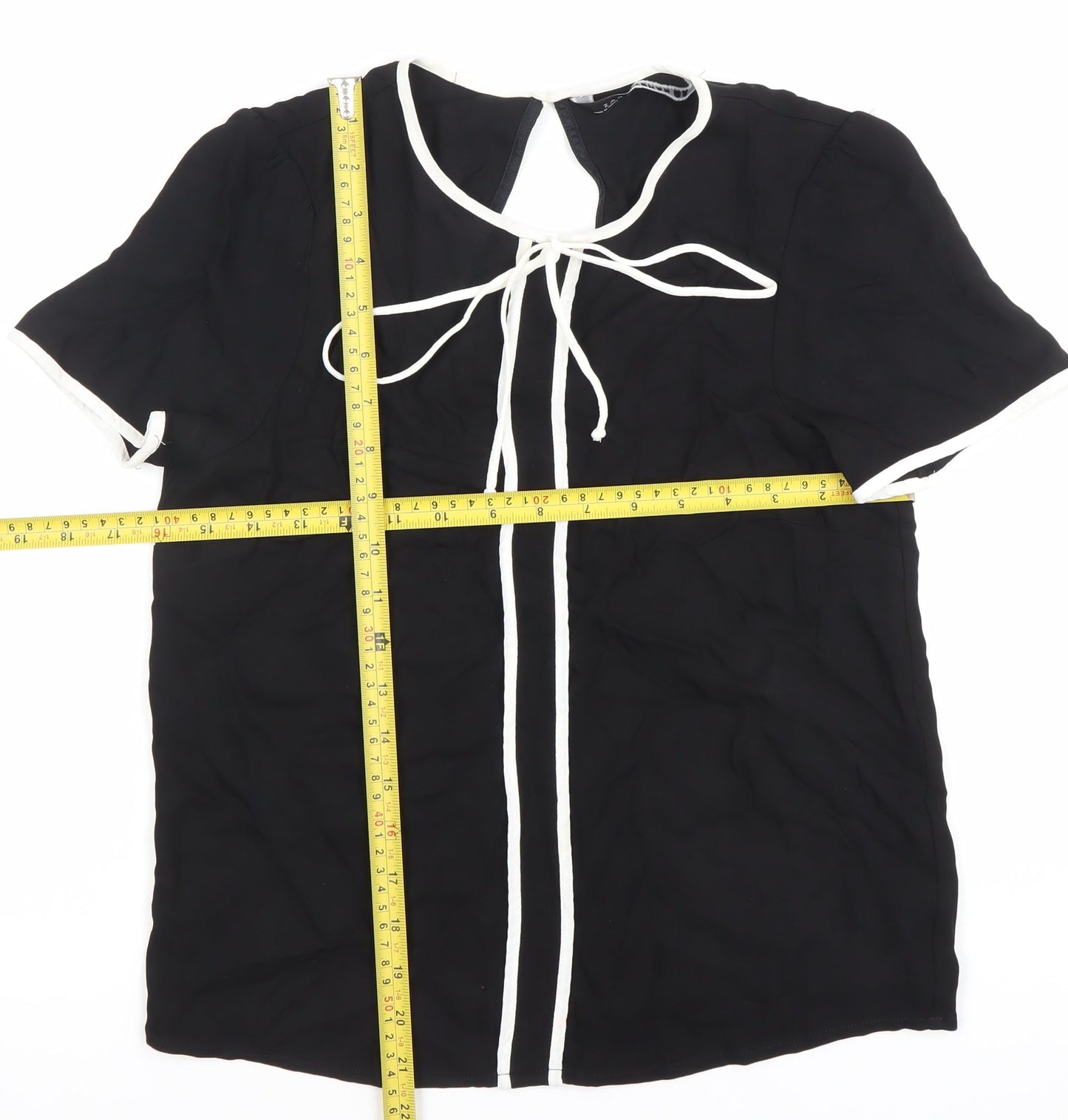 Womens UK Size L Zara Black Tunic Blouse