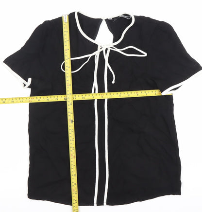 Womens UK Size L Zara Black Tunic Blouse