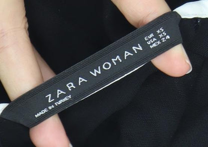 Womens UK Size L Zara Black Tunic Blouse