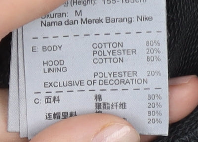 Nike Women’s Black Full Zip Hoodie Sweatshirt Size M Cotton Blend