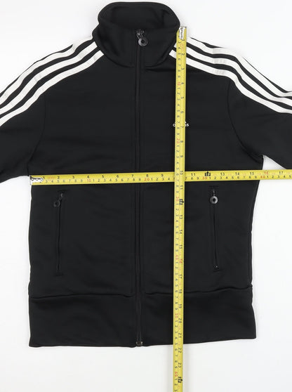 Adidas Womens Black Size 8 Track Jacket Full Zip Slim Fit Sportswear