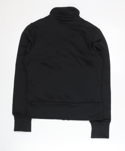 Adidas Womens Black Size 8 Track Jacket Full Zip Slim Fit Sportswear