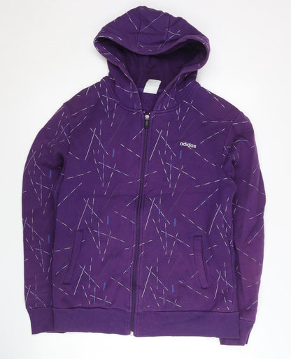 Adidas Women’s Purple Full Zip Hoodie XL Cotton Blend Sportswear