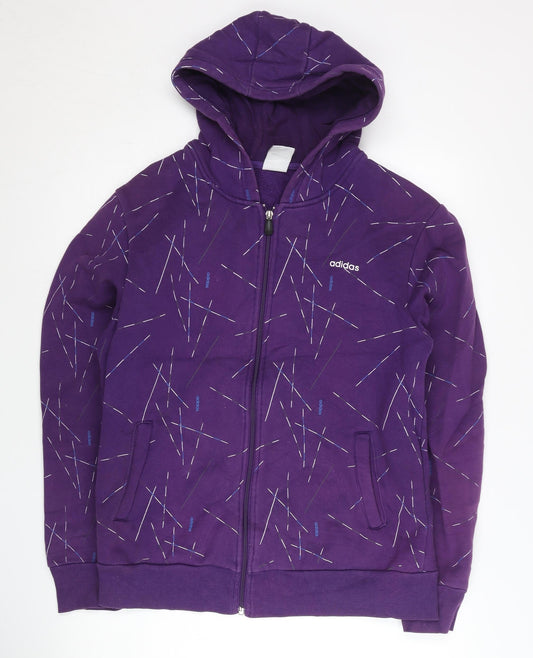 Adidas Women’s Purple Full Zip Hoodie XL Cotton Blend Sportswear
