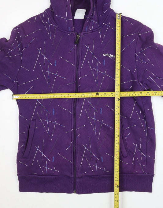 Adidas Women’s Purple Full Zip Hoodie XL Cotton Blend Sportswear