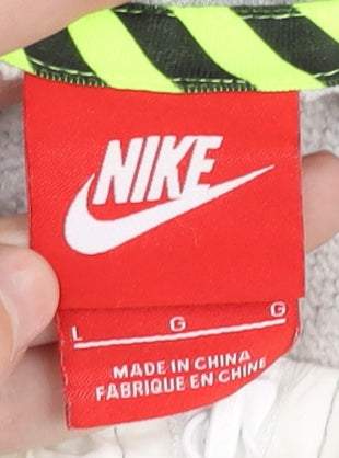 Nike Women’s Grey Green Track Jacket L Hooded Full Zip Sportswear